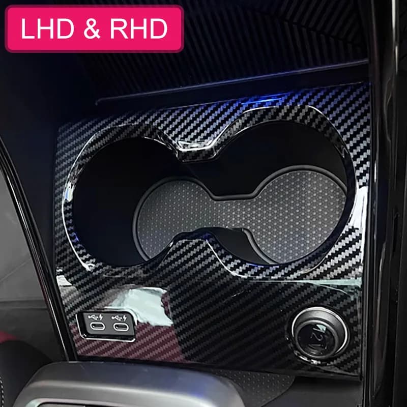 For 2023-2026 BMW X1 iX1 U11 X2 iX2 U10 Carbon Fiber Center Console Cup Holder Cover Trims Stylish