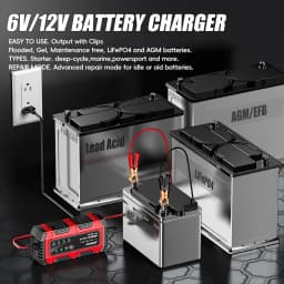 12V Motorcycle Battery Charger and Maintainer Digital Display Car Battery Charging 1.5A Fully Automatic Trickle Battery Charger