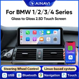 AINAVI IPS Touch Screen For BMW 3 Series Carplay F20 F21 F22 F30 Android Auto F31 F33 F34 F36 Car Multimedia Player HD 1920*720 Car Stereo AHD 1080P Rear CAM Rear-view Camera 1920*1080 F30 Carplay