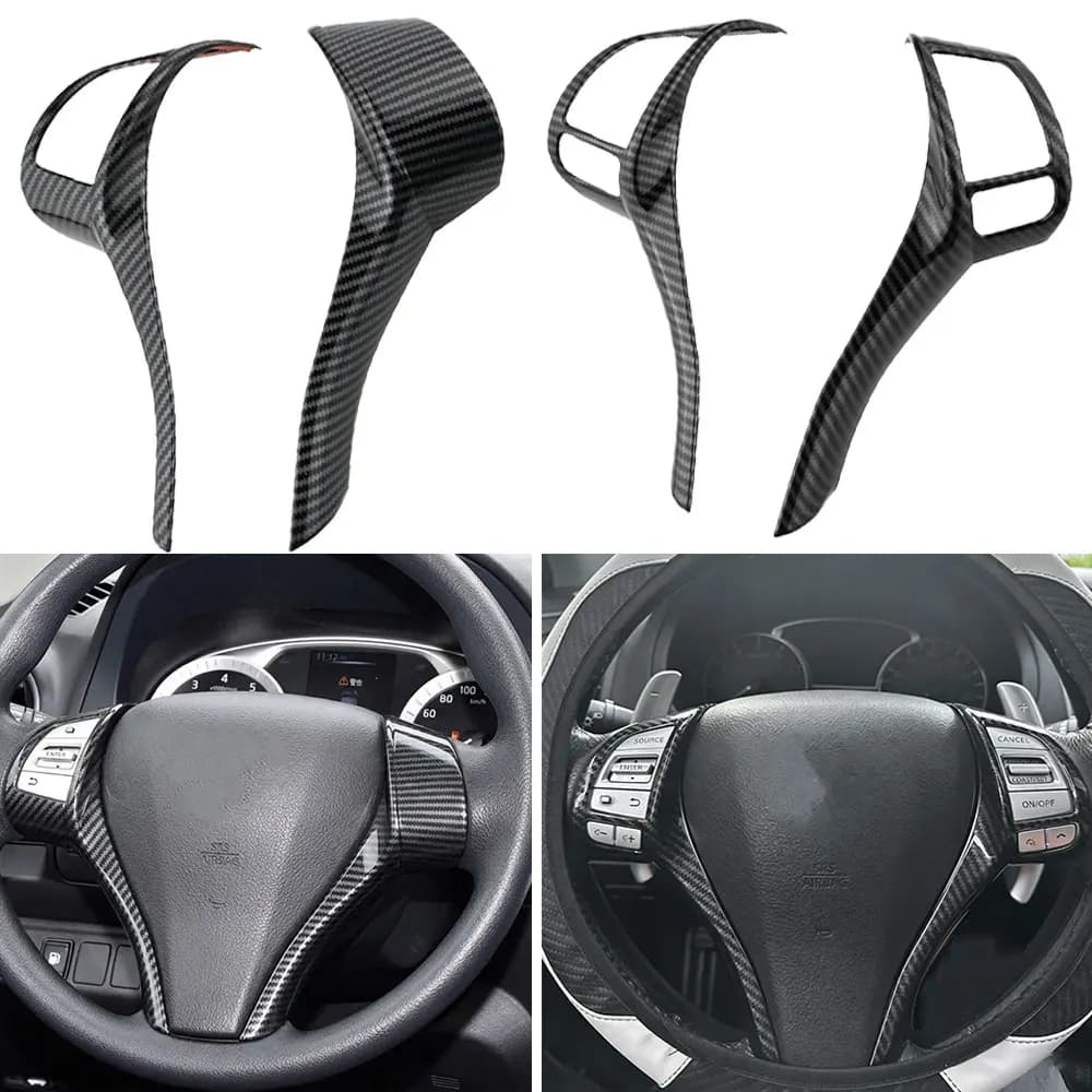 For Nissan Navara NP300 2015-2025 Qashqai J11 X-Trail T32 Teana Altima 2013-2018 Steering Wheel Panel Cover Trim Sticker