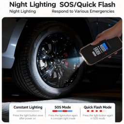 12V Car Jump Starter with Air Compressor - 2-in-1 Emergency Battery Booster, Tire Inflator & Portable Power Bank