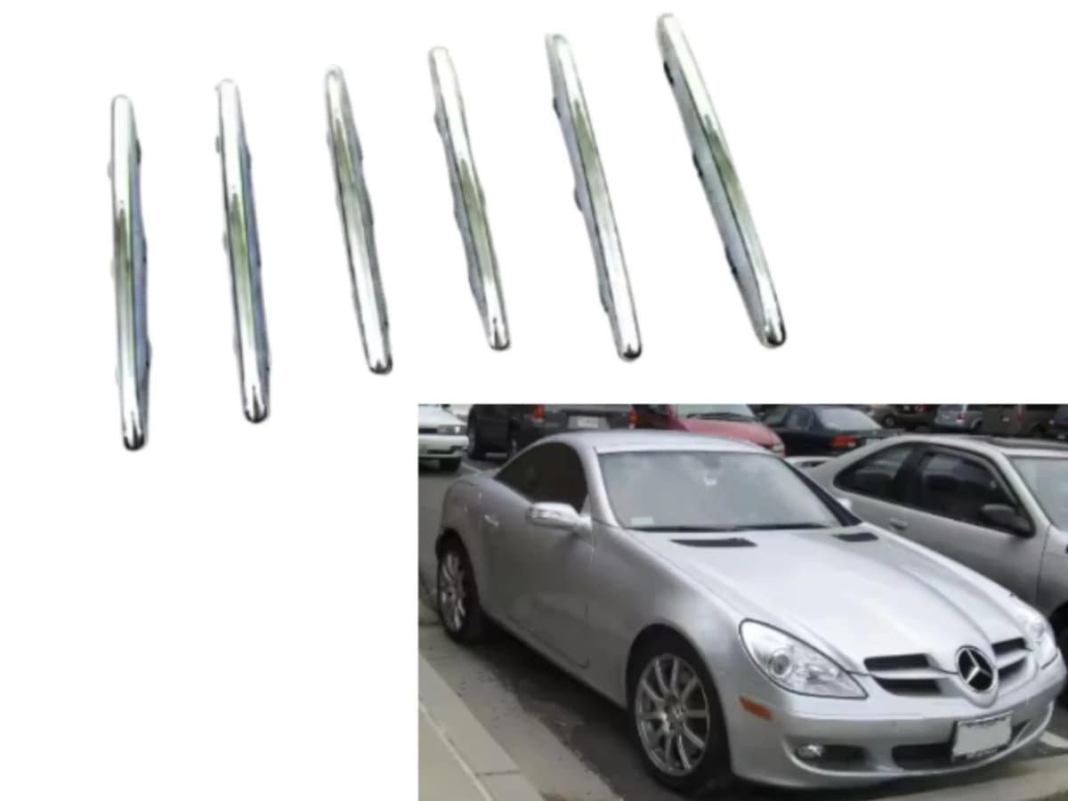 6pcs Chrome Hood Vent Trim Fin Covers For Mercedes Benz R171 SLK Class