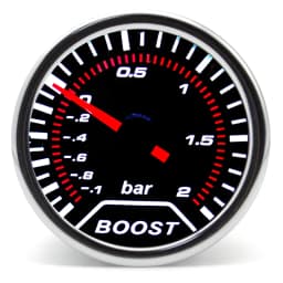 52mm Racing Gauge 12V LED Smoke Len -1~0~2 BAR Turbo Boost Water Temperature Oil Pressure Voltmeter Air Fuel Ratio Meter For 12V