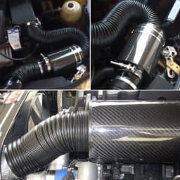 HOMEFISH Universal Carbon Fibre Cold Air Intake Filter Box Enclosed Feed Induction Pipe Hose Kit for Car 1 Set