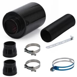 HOMEFISH Universal Carbon Fibre Cold Air Intake Filter Box Enclosed Feed Induction Pipe Hose Kit for Car 1 Set
