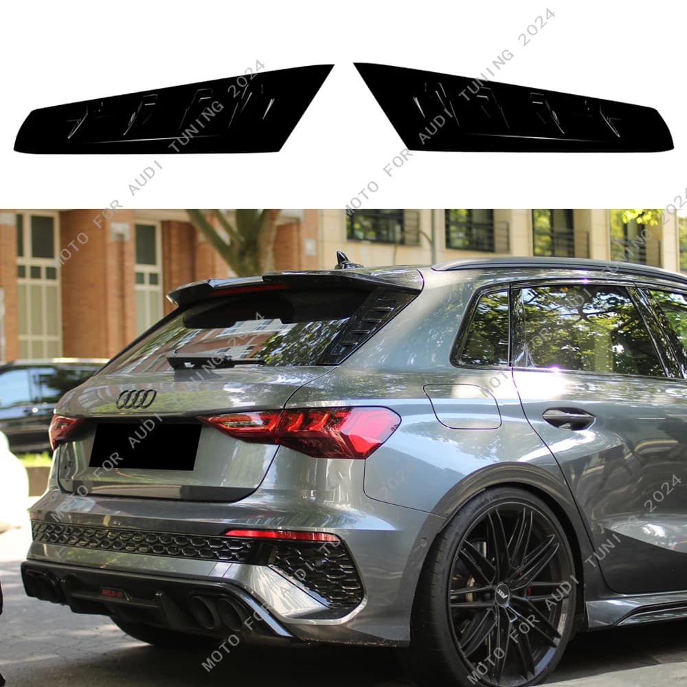 RS3 Style Rear Side Spoiler Wings For Audi A3 8Y S3 RS3 Sportback TFSI TDI S-line 2020-2026 Rear Window Canard Splitter Bodykits