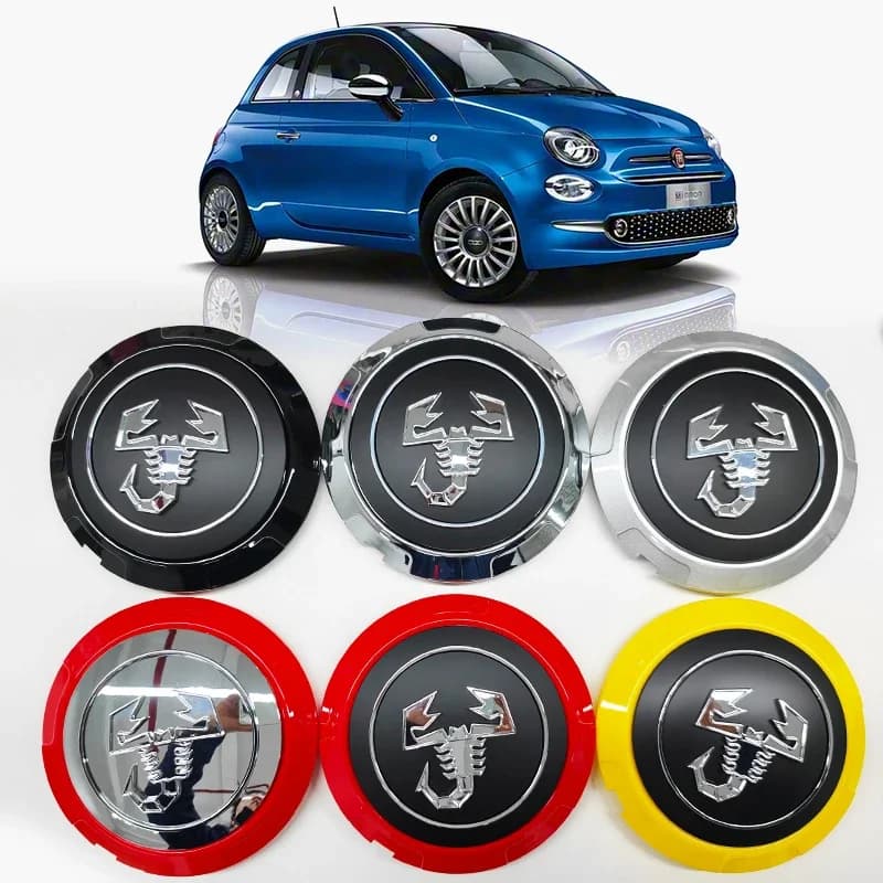 4pcs Scorpion Logo Emblem Car Wheel Center Caps 133mm Wheels Hub Cap Rim Hubcaps Cover Badge For Fiat Abarth 500 500C 500L 500X