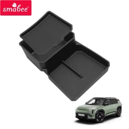 Smabee for Kia EV3 EV4 2024-2026 Center Console Layer Lower Storage Box Central Tray Organizer Car Interior Accessories Black