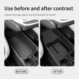 Smabee for Kia EV3 EV4 2024-2026 Center Console Layer Lower Storage Box Central Tray Organizer Car Interior Accessories Black