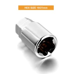 black locking lug nuts set  4 Locks + Key M12 x 1.5 12 x 1.5  Closed End Bulge 1.38"  Dual Hex Key 13/16" and 3/4"