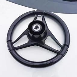 13-1/2 Inch Dia Boat Steering Wheel 3 Spoke, Marine Steering Wheel for Seastar and Verado With Turning Knob