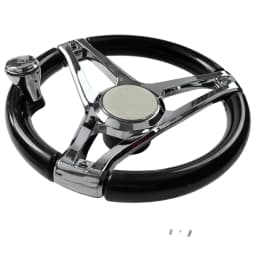 13-1/2 Inch Dia Boat Steering Wheel 3 Spoke, Marine Steering Wheel for Seastar and Verado With Turning Knob