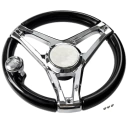 13-1/2 Inch Dia Boat Steering Wheel 3 Spoke, Marine Steering Wheel for Seastar and Verado With Turning Knob