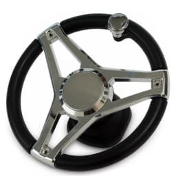 13-1/2 Inch Dia Boat Steering Wheel 3 Spoke, Marine Steering Wheel for Seastar and Verado With Turning Knob
