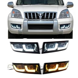 For Toyota Land Cruiser Prado 120 GRJ120 TRJ120 FJ120 LC120 2002-2010 Daytime Running Light LED Fog Lamp Turn Signal 2PCS