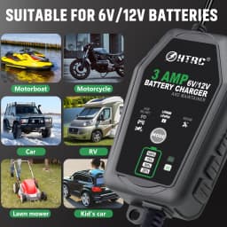 HTRC 3000mA 6V 12V Automatic Battery Charger Pluse Repair Charger for Lithium LiFePO4 Lead-Acid AGM Gel WET Battery Charger