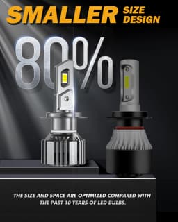 AUXBEAM Upgraded LED HEADLIGHT BULBS H1 H7 H11 9005 9006 20% SMALLER SIZE 20000LM 90W 6500K COOL WHITE LED Light Bulb F15 SERIES