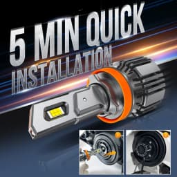 AUXBEAM Upgraded LED HEADLIGHT BULBS H1 H7 H11 9005 9006 20% SMALLER SIZE 20000LM 90W 6500K COOL WHITE LED Light Bulb F15 SERIES