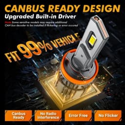AUXBEAM Upgraded LED HEADLIGHT BULBS H1 H7 H11 9005 9006 20% SMALLER SIZE 20000LM 90W 6500K COOL WHITE LED Light Bulb F15 SERIES