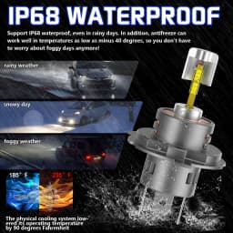6800W 360 H4 LED Car Headlight Bulb Canbus H11 9005 9006 Light for Car Turbo Mini Size H11 H7 LED HeadLamp 12V Wireless with Fan