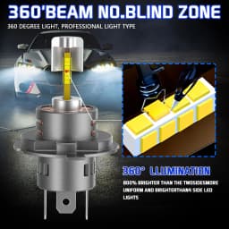 6800W 360 H4 LED Car Headlight Bulb Canbus H11 9005 9006 Light for Car Turbo Mini Size H11 H7 LED HeadLamp 12V Wireless with Fan