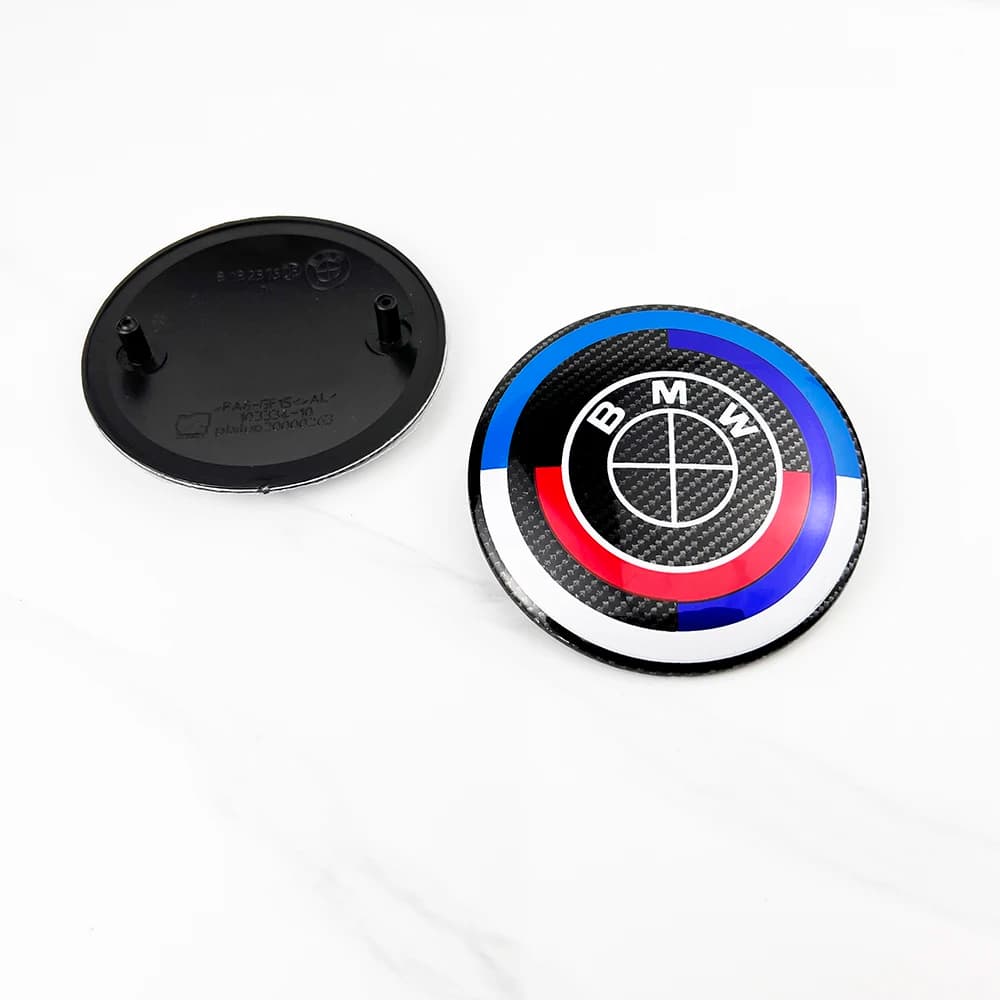 2PCS 82mm 74mm Car Front Hood Emblem Rear Boot Trunk Logo for BMW E30 E38 E39 E46 E60 E61 E90 X1 X3 X4 X5 X6 G20 E87 E60 E63 F01