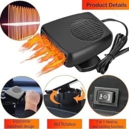150W Electric Car Heater 12V/24V Air Cooler Fan Portable Demister Defroster Heating Fan Dryer Windshield Defogging Accessroies