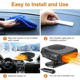 150W Electric Car Heater 12V/24V Air Cooler Fan Portable Demister Defroster Heating Fan Dryer Windshield Defogging Accessroies