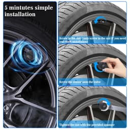 TPMS Solar Tire Pressure Sensor Car Tire Pressure Monitoring System with 4 Wheel Internal External Sensors TMPS