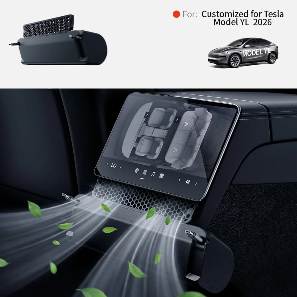YZ For Tesla Model YL Juniper 3-in-1 Rear Air Vent Cover 60W USB Hub Docking Station with Car Aroma Fragrance 2026 Accessories