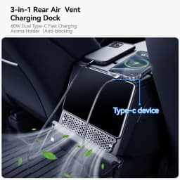 YZ For Tesla Model YL Juniper 3-in-1 Rear Air Vent Cover 60W USB Hub Docking Station with Car Aroma Fragrance 2026 Accessories