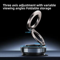 Strong Magnetic Car Phone Holder Foldable Design 90° Adjustable Vacuum Mount for Car/Desk/Bathroom/Universal Use