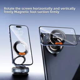 Strong Magnetic Car Phone Holder Foldable Design 90° Adjustable Vacuum Mount for Car/Desk/Bathroom/Universal Use