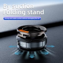 Strong Magnetic Car Phone Holder Foldable Design 90° Adjustable Vacuum Mount for Car/Desk/Bathroom/Universal Use