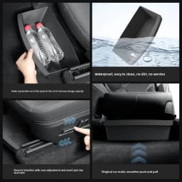 Under Seat Storage Box for Tesla Model Y Juniper 2025-2026 Hidden Front Seat Organizer Tray with Anti-Slip Padding Waterproof