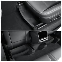 Under Seat Storage Box for Tesla Model Y Juniper 2025-2026 Hidden Front Seat Organizer Tray with Anti-Slip Padding Waterproof