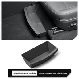 Under Seat Storage Box for Tesla Model Y Juniper 2025-2026 Hidden Front Seat Organizer Tray with Anti-Slip Padding Waterproof