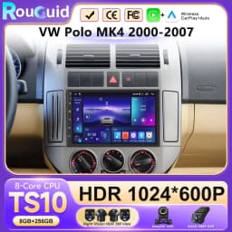 7" For VW Polo MK4 2001-2009 Car Stereo Radio Wireless Carplay Android 16 Auto Head Unit Intelligent System GPS WIFI No 2 DIN 4G