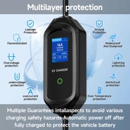 AFYEEV 3.6KW Portable Type2 IEC62196-2 EV Charger GBT EVSE Charging Cable Type1 SAE J1772 Electric Car Charger Wallbox EU Plug