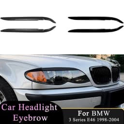 For BMW 3 Series E46 1998-2004 Car Front Headlight Eyebrows Eyelids Trim Lamp Sticker Cover Body Kits Auto Accessories Lamp Trim