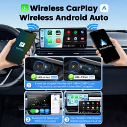 CarlinKit 5.0 Mini Ultra Wireless Android Auto & CarPlay Adapter Auto Connect Plug &Play For Wired CarPlay&AA Cars Smart Car Box