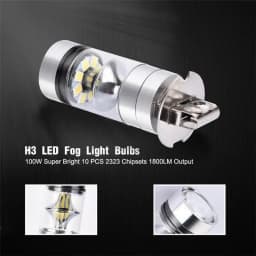 2pcs H1 100W LED Headlights Bulb Super Bright White 12-24V 20-SMD- Projector Fog Driving DRL- Light Bulb 6000K Car Accessories