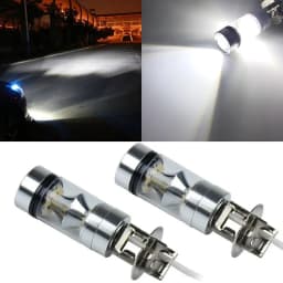 2pcs H1 100W LED Headlights Bulb Super Bright White 12-24V 20-SMD- Projector Fog Driving DRL- Light Bulb 6000K Car Accessories