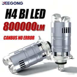 H4 LED Projection Lens Bulbs 800000LM Super Bright With Fan Plug And Play H4 Led Car Motorcycle Headlight CANBUS Auto Lamps 12V