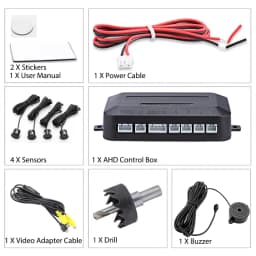12V 22mm Car Parking Sensor Kit AHD Radar Detectors Universal 4 Sensors Buzzer Reverse Backup Radar Sound Alert Probe System
