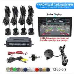 12V 22mm Car Parking Sensor Kit AHD Radar Detectors Universal 4 Sensors Buzzer Reverse Backup Radar Sound Alert Probe System