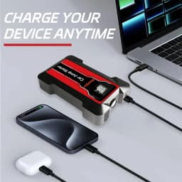 12V Portable Jump Starter Power Bank, Fast Charging with Emergency LED Light, Car Battery Booster for Petrol Diesel Auto SUV