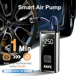 EAFC Wireless Car Tire Inflator Portable Air Compressor, 150PSI Electric Auto Tire Pump with Digital Pressure Gauge, Auto Shut Off, LED Flashlight, Air Pump for Car Motorcycle Bike Ball