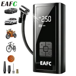 EAFC Wireless Car Tire Inflator Portable Air Compressor, 150PSI Electric Auto Tire Pump with Digital Pressure Gauge, Auto Shut Off, LED Flashlight, Air Pump for Car Motorcycle Bike Ball