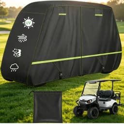 Waterproof Golf Cart Cover 2/4/4+2 Passenge 210D All-Weather Protective Outdoor Covers Dustproof Windproof Durable with Zipper
